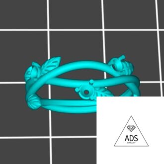 3d model of ring branches with gems r12