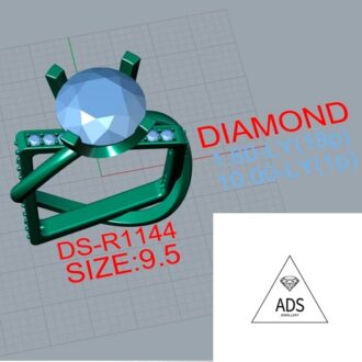 3d model of ring with gems r10