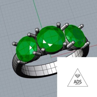 3d model of ring with gems r13