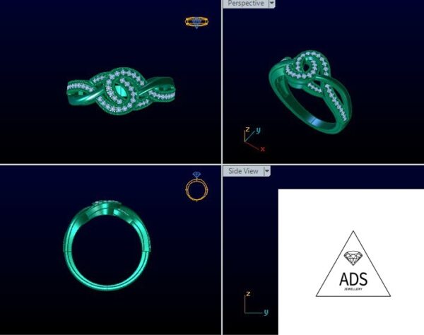 3d model of ring with gems r5